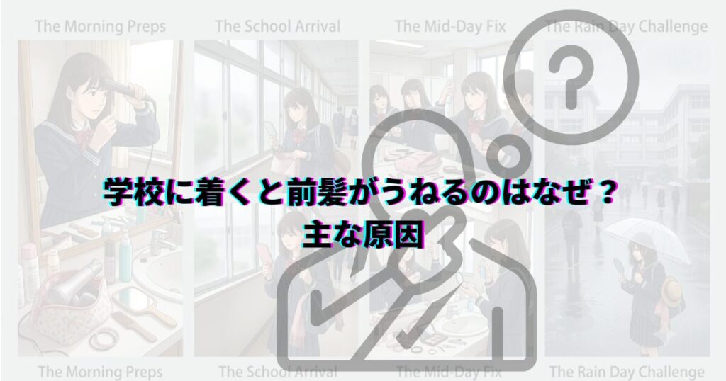 前髪 うねり 直し方 学校 道具なし 道具あり 外