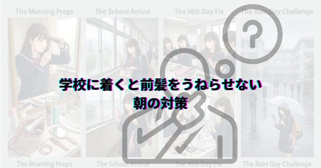 前髪 うねり 直し方 学校 道具なし 道具あり 外