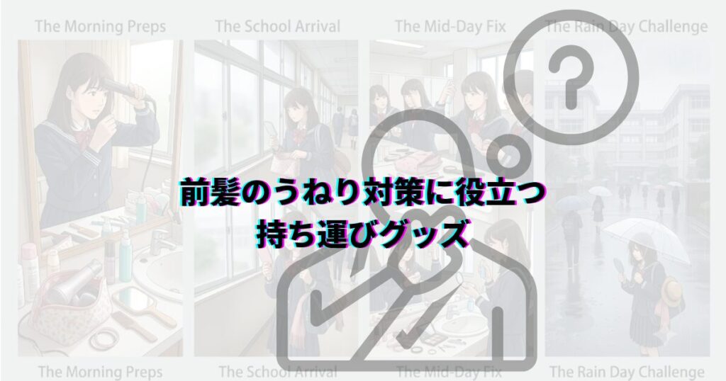 前髪 うねり 直し方 学校 道具なし 道具あり 外