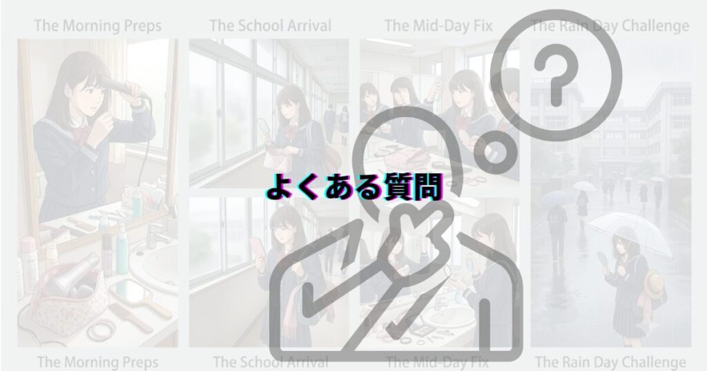 前髪 うねり 直し方 学校 道具なし 道具あり 外
