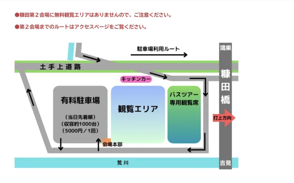 鴻巣花火大会 糠田第2会場 有料観覧席(イス席シングル・ブルーシート升席)