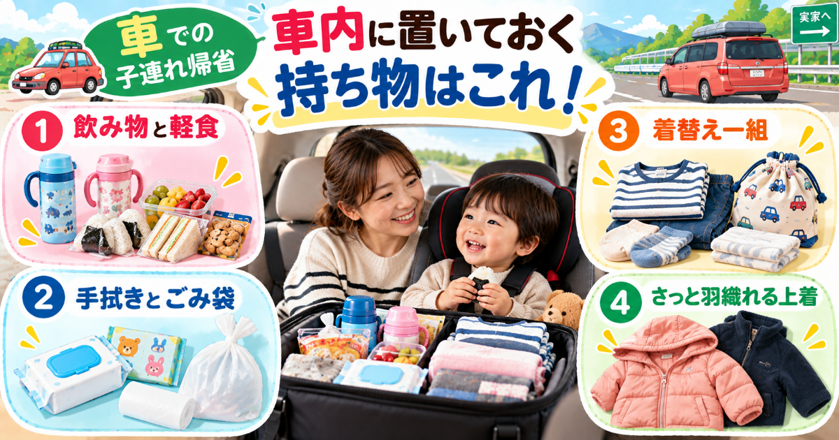 帰省 持ち物 子連れ 子連れ帰省 持ち物リスト, 赤ちゃん 帰省 持ち物, 小学生 帰省 持ち物